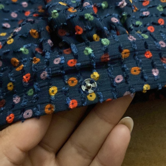 [Madewell] multicolor polka dot handstitched wrap top - Picture 4 of 5